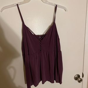 Purple suede spaghetti strap tank top